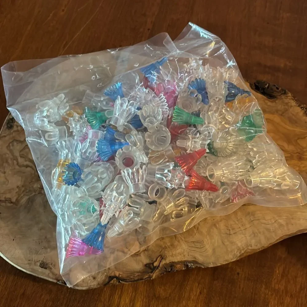 Large Bag of Vintage Christmas Light Covers Reflectors